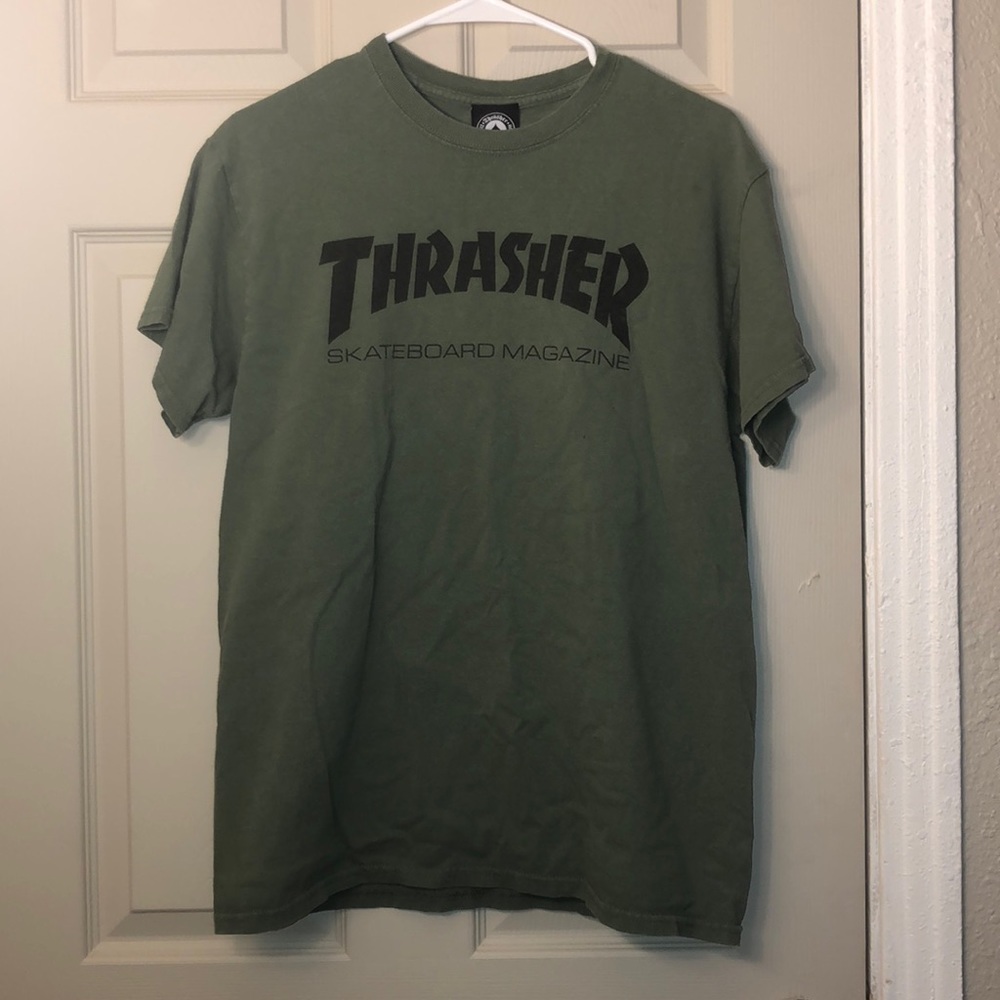 Army green thrasher tee!